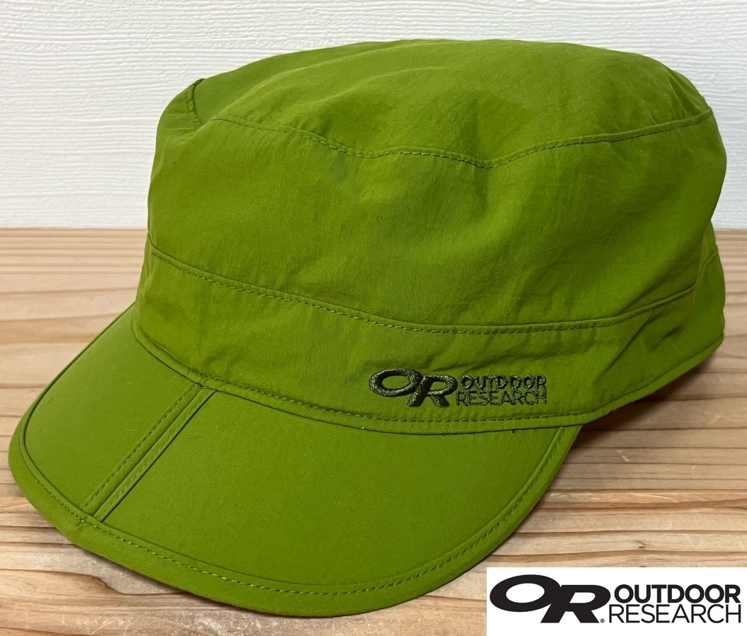 OR OUTDOOR RESEARCH ワークキャップ M グリーン 古着 アウトドアリサーチ 帽子 キャップ 折り曲げ可能