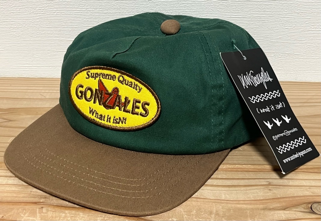 Mark Gonzales グリーン × ブラウン ツートン キャップ F MGW-060 未使用品 マーク・ゴンザレス マークゴンザレス ゴンズ 帽子 