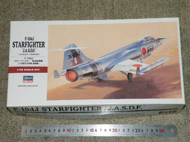 o品名o ハセガワ 1/48 F-104J スターファイター　航空自衛隊プラモデル♪一部作りかけ&不足パーツ有り感な品!戦闘機 飛行機プラモ模型
