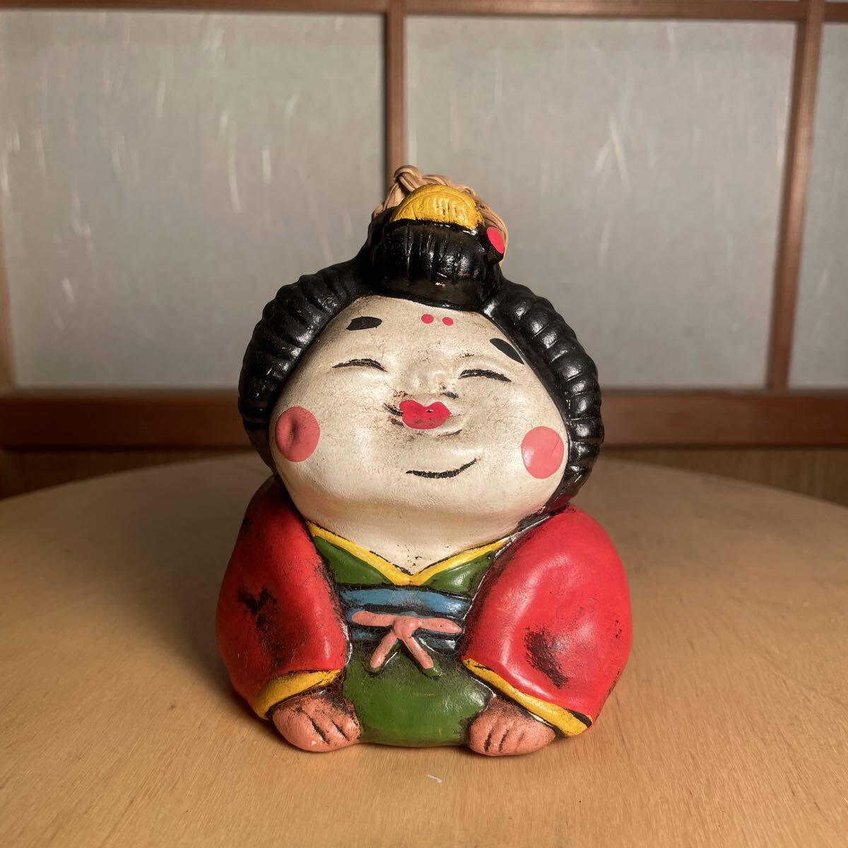 縁起物 お福さん お多福 おたふく人形 置物 土鈴 日本人形