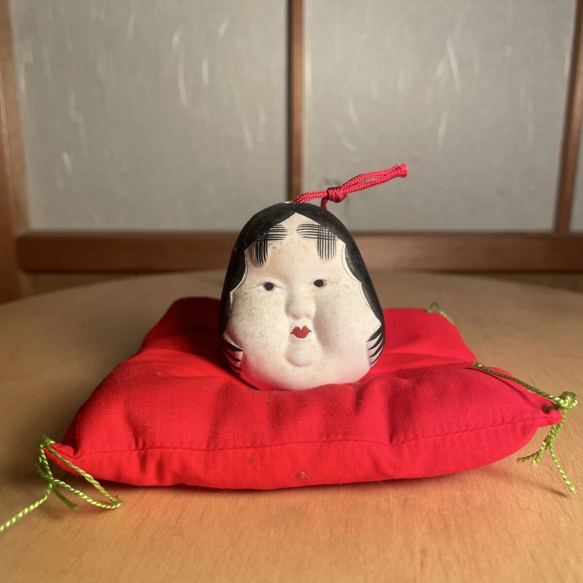 おかめ土鈴 置物 縁起物 日本人形