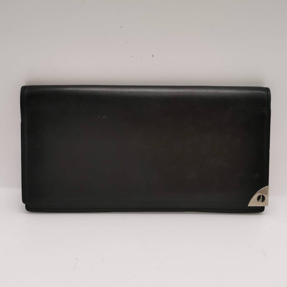 171226S74-0207S■dunhill ダンヒル■長財布 札入れ メンズ レザー シルバー金具 ブラック/黒