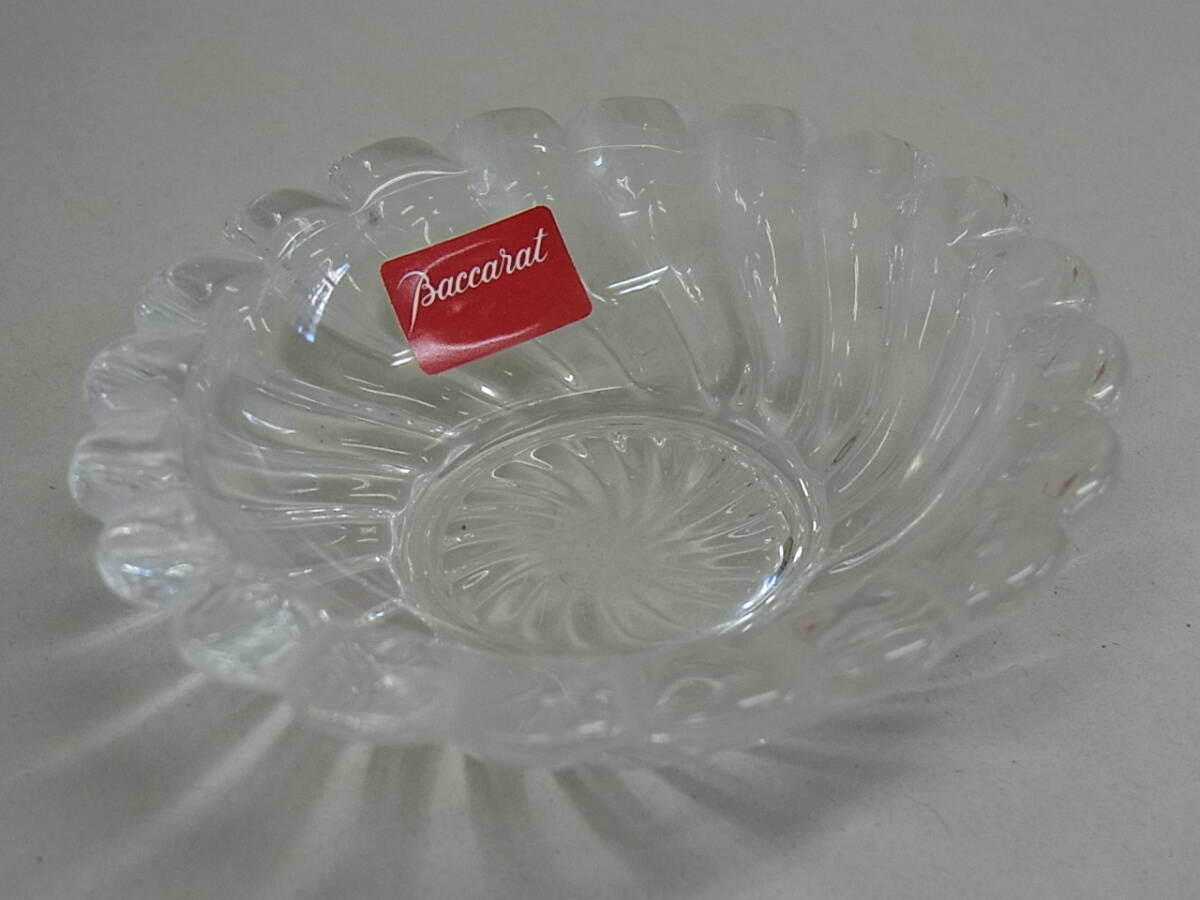 180126K13-0202K■バカラ Baccarat■ボリュート アッシュトレイ 小物入れ 灰皿 直径約8cm／中古品