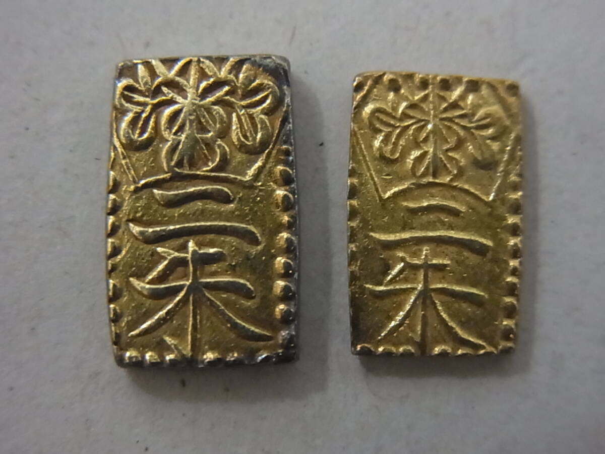171226K89-0112K■天保二朱判金＆万延二朱判金■計2枚 古二朱 新二朱／古銭 古金銀