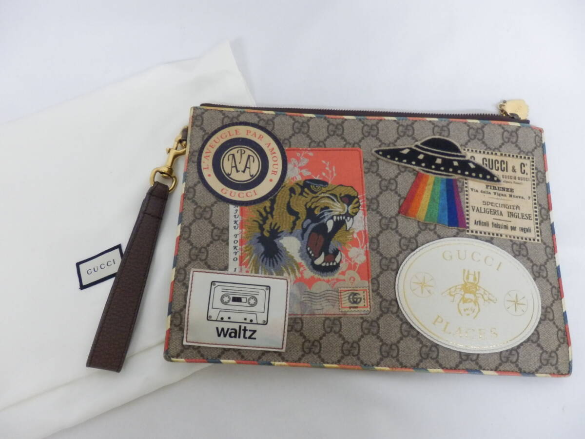 171H117B◆GUCCI グッチ クーリエ GGシュプリームレザー クラッチバッグ 中古 ※内側汚れあり