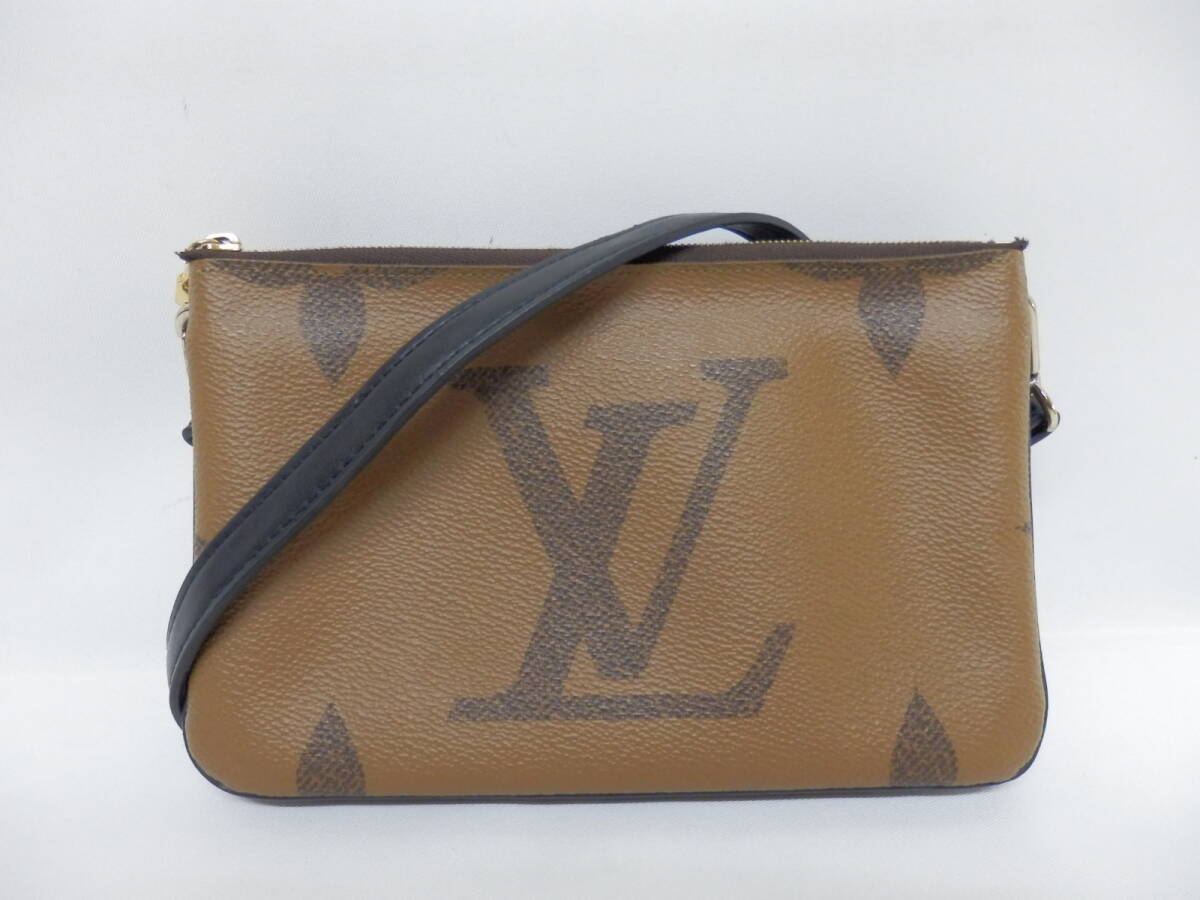 171H124B◆LOUIS VUITTON ルイヴィトン モノグラム ジャイアント リバース ポシェット ドゥーブルジップ M69203 ショルダーバッグ 中古