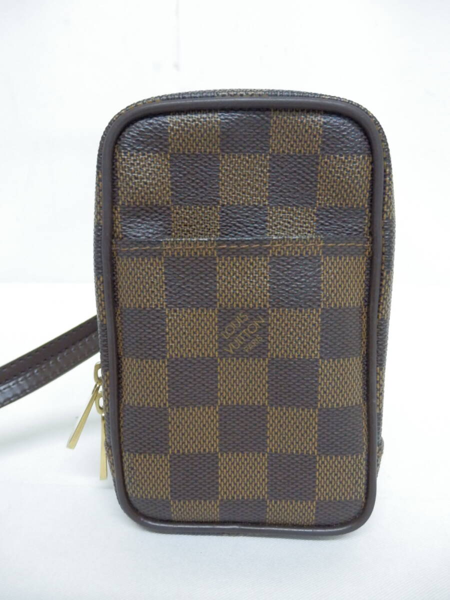 171H119B◆LOUIS VUITTON ルイヴィトン ダミエ エテュイ オカピPM N61738 ミニ ポーチ ポシェット 中古