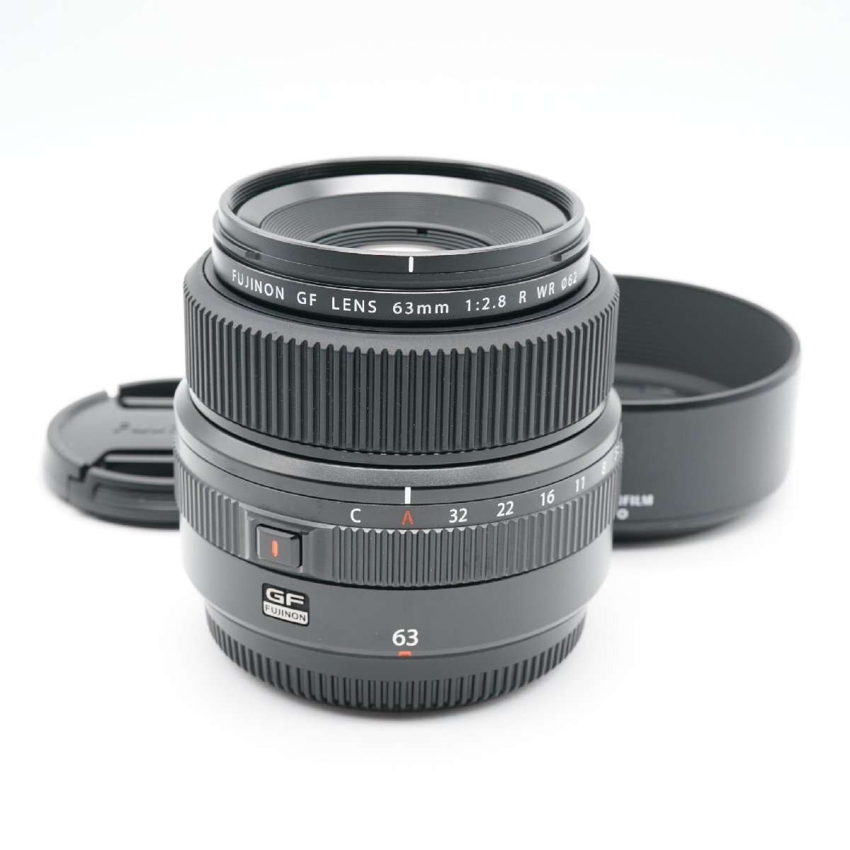 新品級 フジフイルム GF 63mm F2.8 R WR あると嬉しい純正フード付！