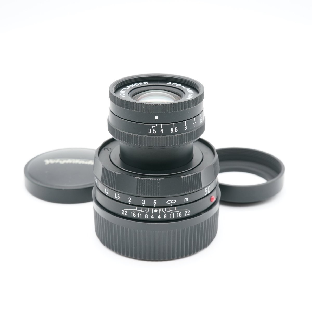 新品級 フォクトレンダ APO-LANTHAR 50mm F3.5 VM Type I マットブラックペイント あると嬉しい純正フード付！