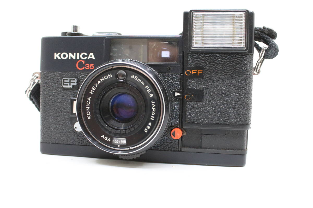 ★良品★KONICA コニカ C35 EF HEXANON 38mm F2.8 人気の単集点式搭載コンパクトフィルムカメラ！動作品！ OK7303