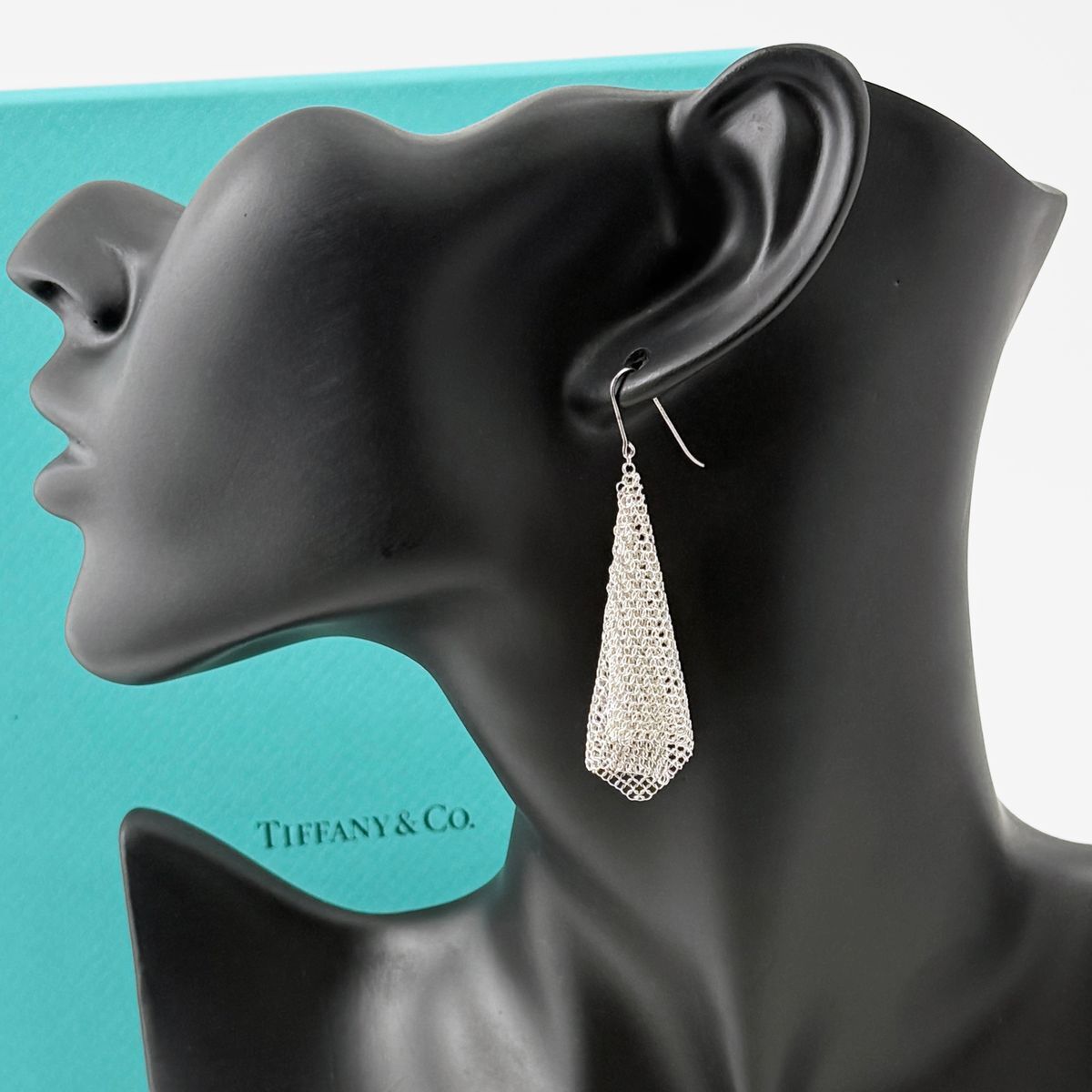 【希少・美品】 ティファニー TIFFANY ピアス メッシュ スカーフ レース カーテン シルバー925 AG925 SV925 スターリングシルバー