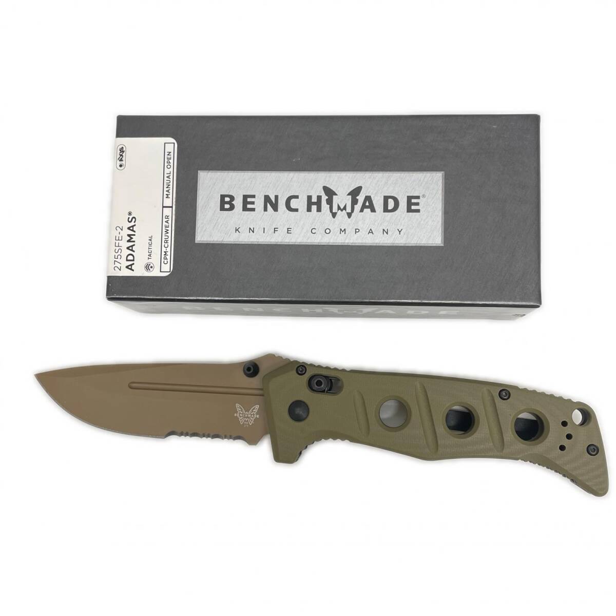 【中古良品】 BENCHMADE ベンチメイド Adamas Flat earth coating 275SFE-2 直波コンビ刃 折りたたみナイフ ◆2011