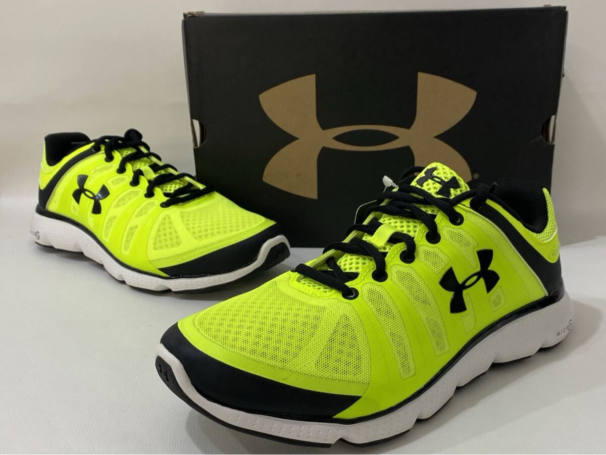 D6B017◆新古品◆ アンダーアーマー UNDER ARMOUR マイクロGパルス2 メッシュ ハイビスイエロー ランニングシューズ 27cm 4E 1255147-731