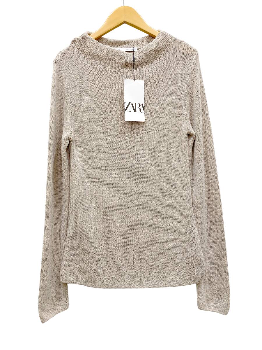 ザラ ZARA ニット ローゲージ トップス コットン 長袖 ライトベージュ系 size EUR/L USA/L MEX/30 レディース