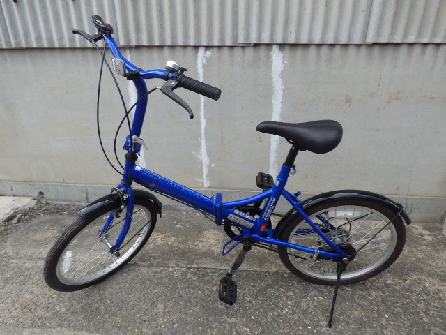 め647.キャプテンスタッグ/CAPTAIN STAG ライヤー 20インチ 折りたたみ自転車 /SHIMANO製6段変速/前後泥よけ/ブルー