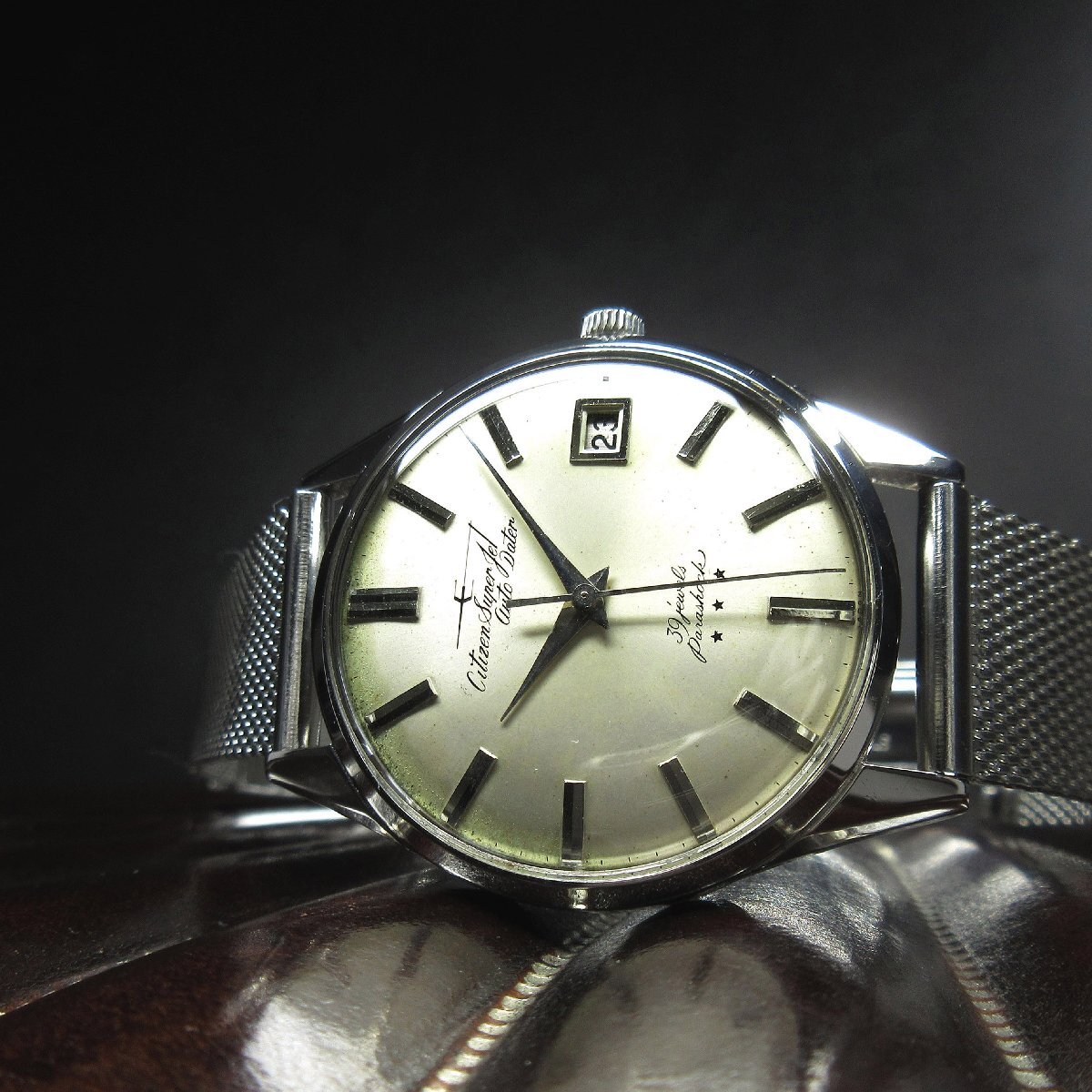 シチズン 1964年 ヴィンテージ AD51507052 スーパージェット オートデーター シルバーデイト 37mm メンズ 自動巻 時計 SS A171