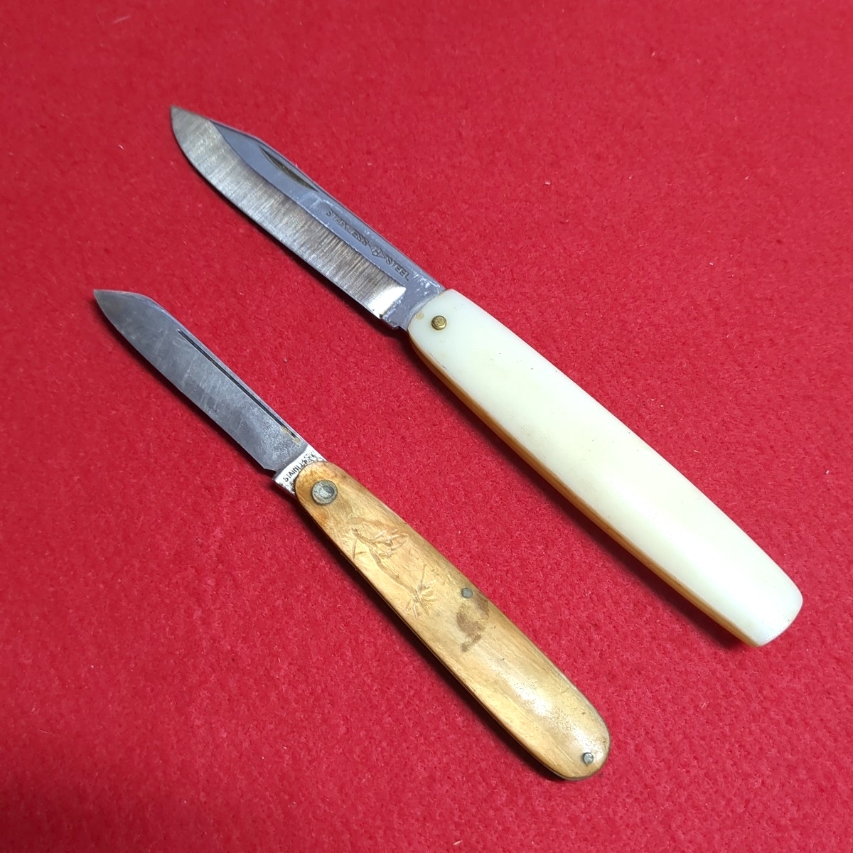小型ナイフ ナイフ 小刀 折り畳みナイフ ヴィンテージ レトロ 2本セット