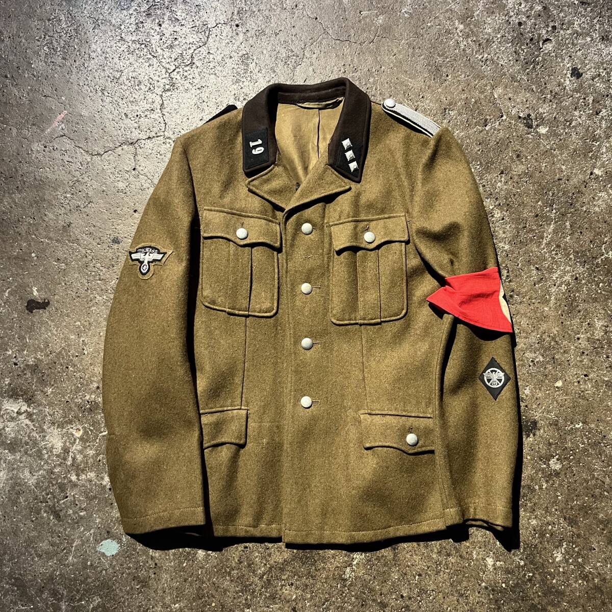 MILITARY ミリタリー ナチスドイツ 軍服 少尉 将校制服 国家社会主義自動車軍団 実物 ウール ジャケット 158215
