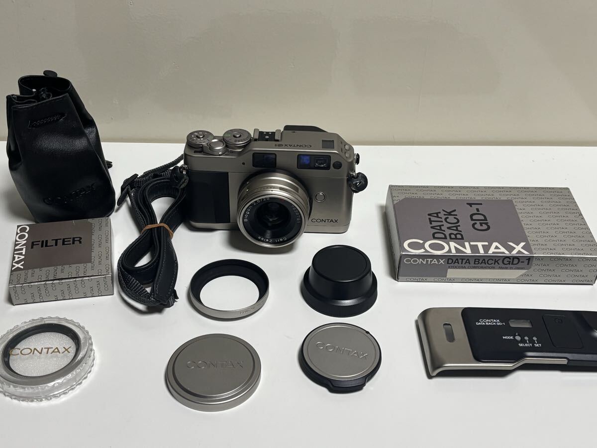 Contax G1 コンタックス Carl Zeiss Biogon 28mm F2.8 DAYA BACK GD-1 キャップ フィルター レンズフード付属 2620.1
