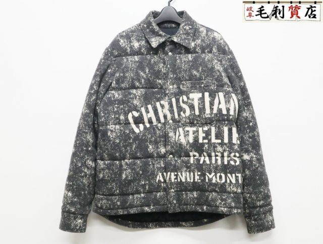 DIOR ディオール オム 043J502A0664 アトリエ グラフィック パデッド シャツブルゾン ジャケット グレー サイズM 【中古】 ア
