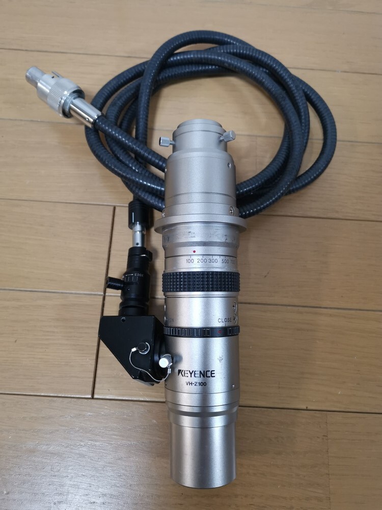 ★動作保証 Keyence VH-Z100+ファイバライトケーブル 100-1000倍ズームレンズ VHXマイクロスコープ用 