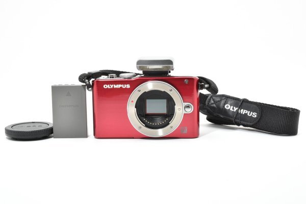 ADS8215★ ショット数 1,575枚 実用美品 ★ OLYMPUS オリンパス PEN Lite E-PL3 ボディ フラッシュ付属