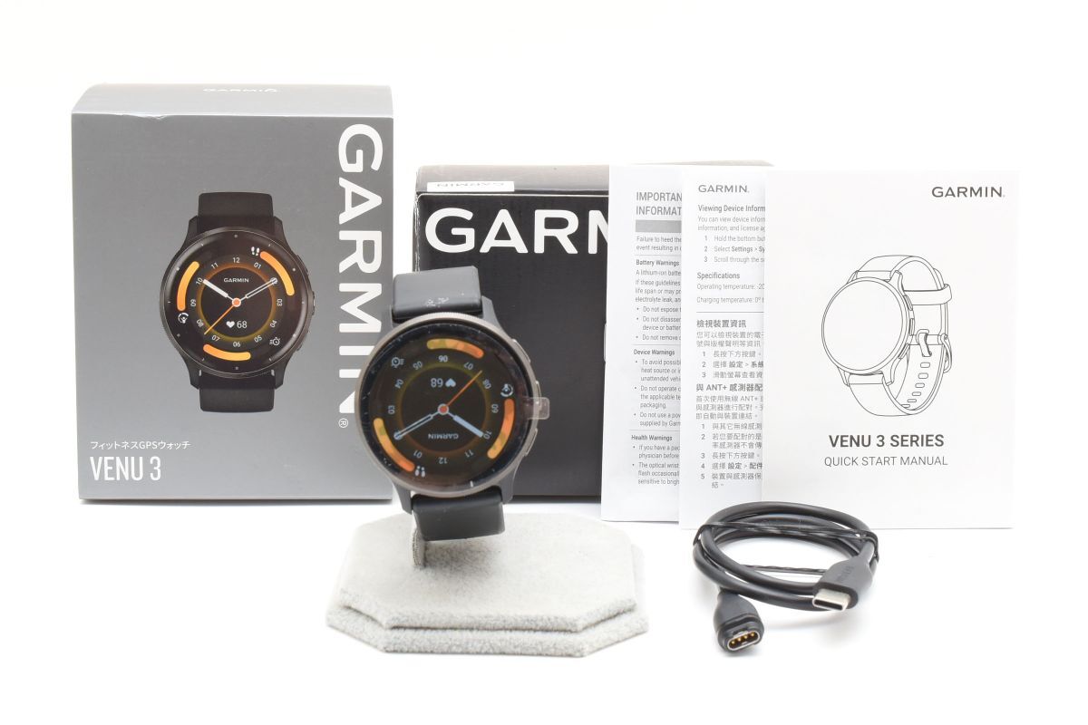 【返品保証】★実用品★ GARMIN Venu3 ガーミン スマートウォッチ Black ブラック #05260211