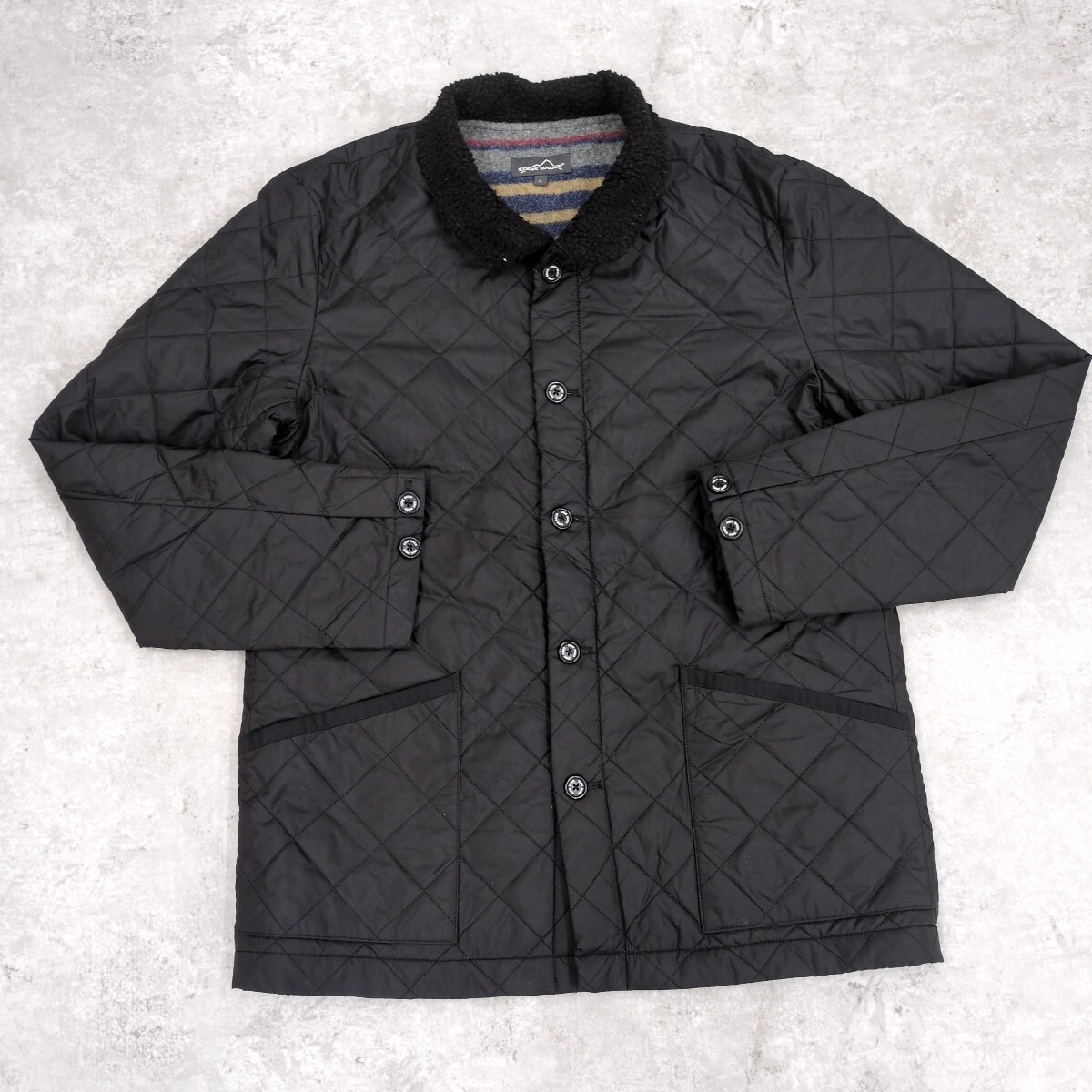 1964▲ Eddie Bauer エディーバウアー メンズ サイズL キルティングジャケット ブラック トップス ジャケット アウター 裏ブランケット