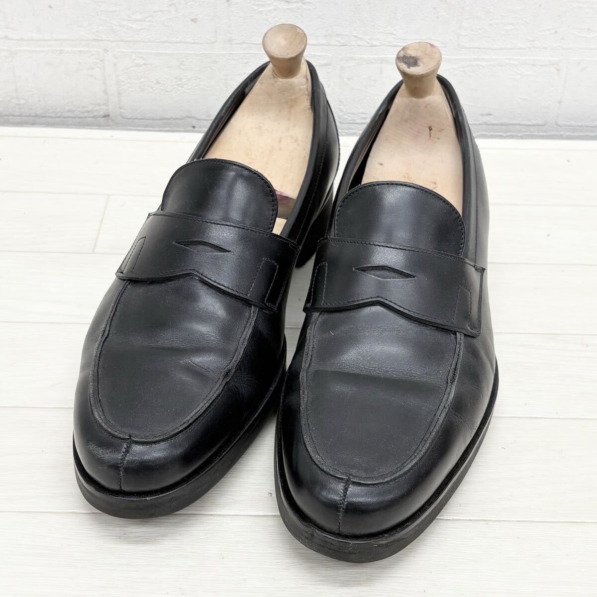 M48〓 UNION IMPERIAL ユニオンインペリアル コインローファー メンズ サイズ8.5 ブラック Uチップ ビジネスシューズ 靴 レザーシューズ