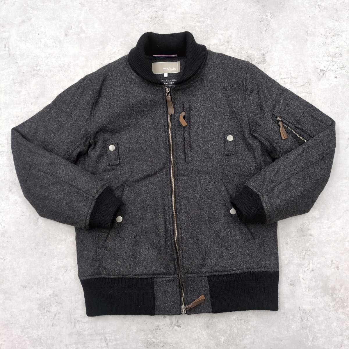1988▲ BEAMS Lights ビームスライツ メンズ サイズS ウールジャケット グレー トップス ジャケット アウター 中綿ブルゾン