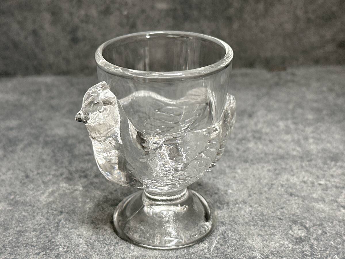 【05】 ミニグラス ミニカップ アフタヌーンティ フランス製 鳥 鶏 トリ ニワトリ? 未使用保管品