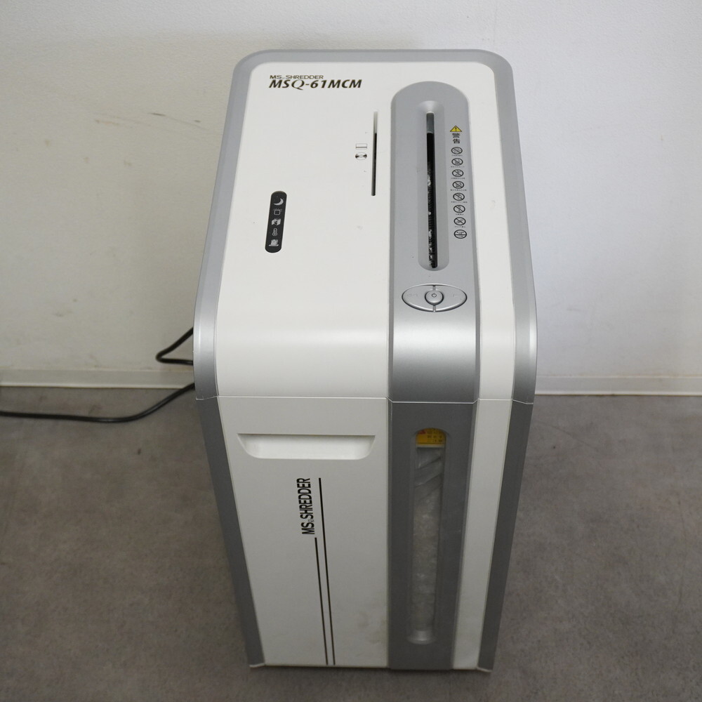 G68【中古】【明光商会】MSシュレッダー MSQ-61MCM／ やや傷や汚れあり A4対応 クロスカット