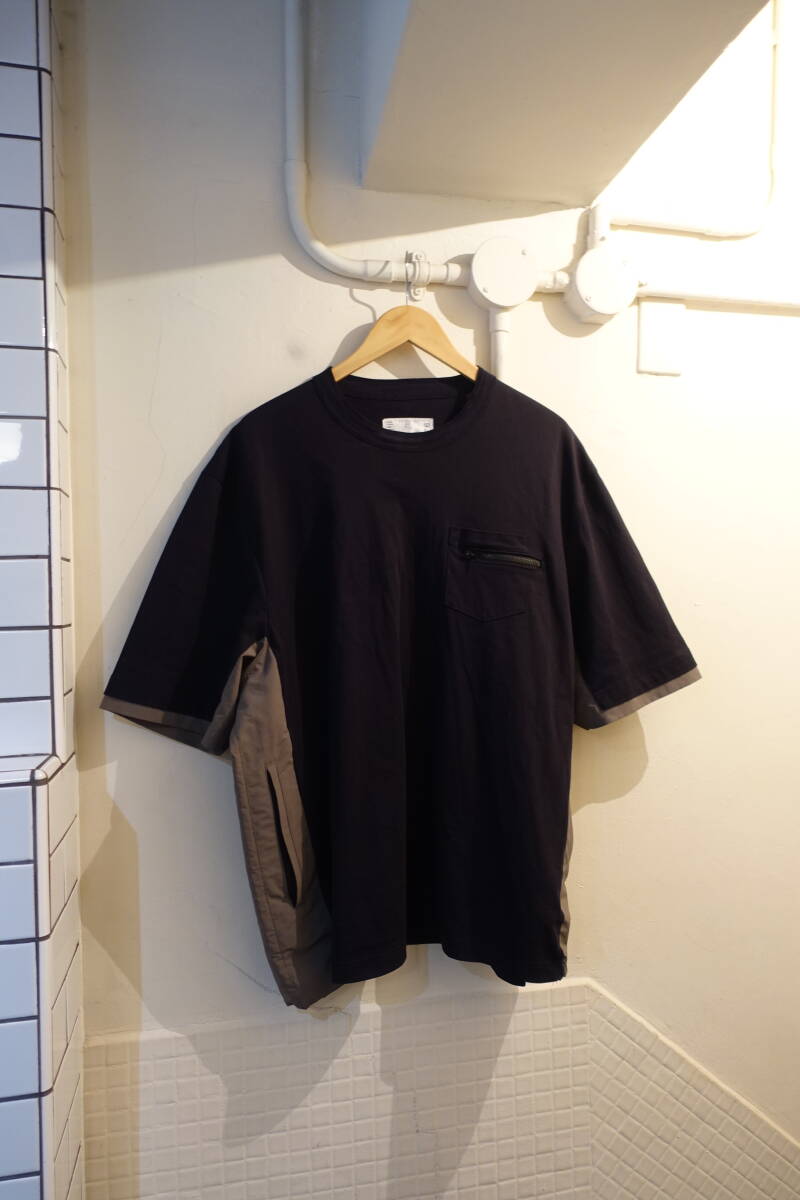 サカイ　sacai　ネイビー　Tシャツ　カットソー　サイズ4　24-03376Ｍ　Cotton Jersey T-Shirt 