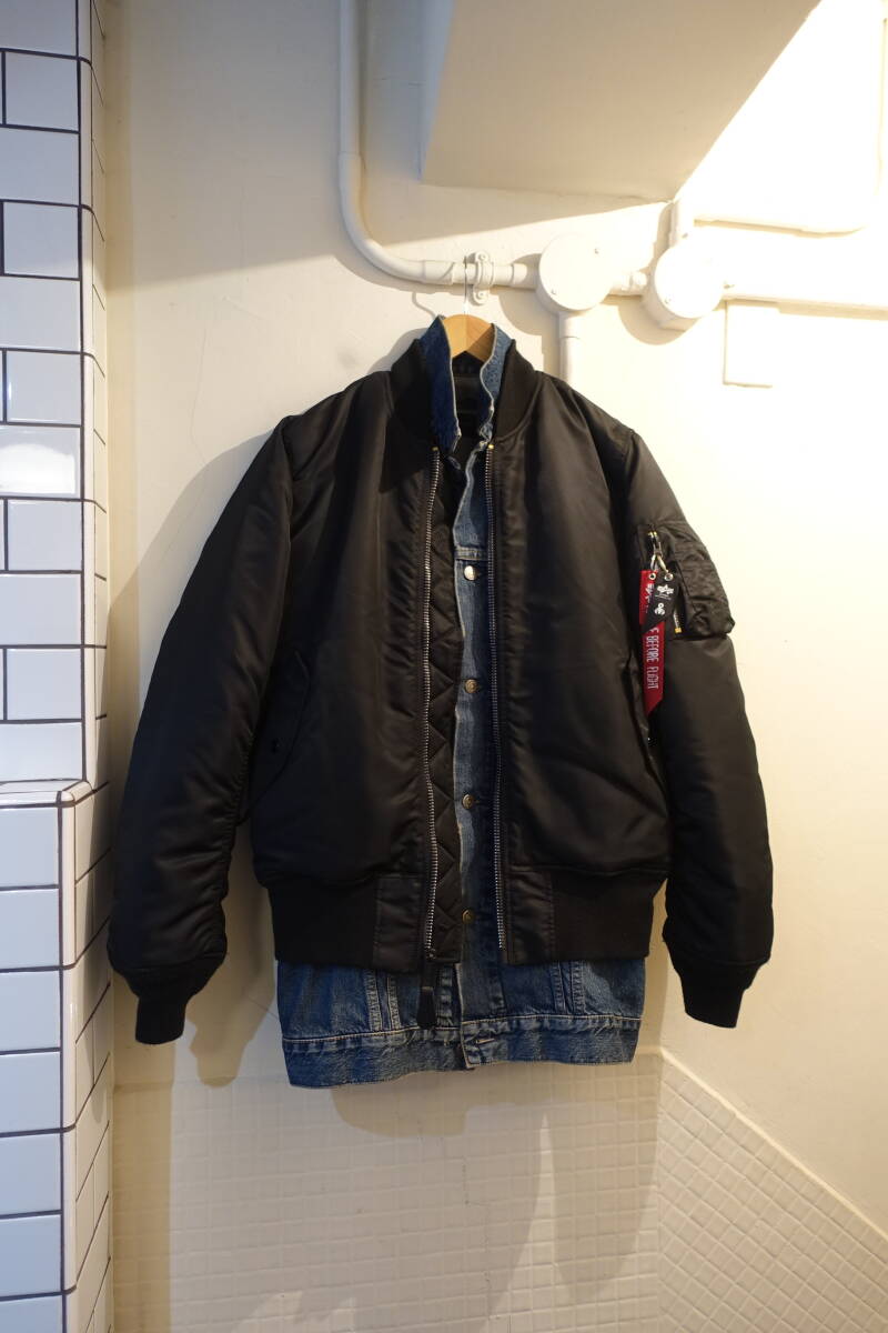 SOPHNET. ソフネット MINEDENIM マインデニム別注 デニム レイヤード アルファ MA-1 ジャケット SOPH-192001 サイズM