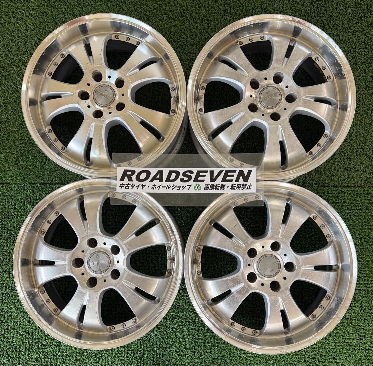 ◆Weds Farmas ◆17×7J +48 5H PCD114.3 ハブ径:約73mm 4本Set 中古アルミ ◆劣化/汚れ/ガリ傷等有り ◆送料無料