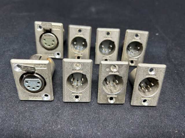 JAE社キャノンコネクター５ピンタイプ　メスx2　オスx6 計8個中古品セット