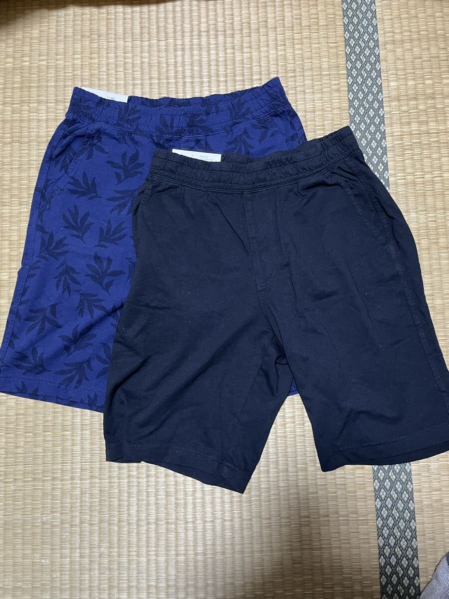 【新品未使用】 UNIQLO ユニクロ カットソーイージーショートパンツ2枚セット S ブラック ネイビー ハーフパンツ