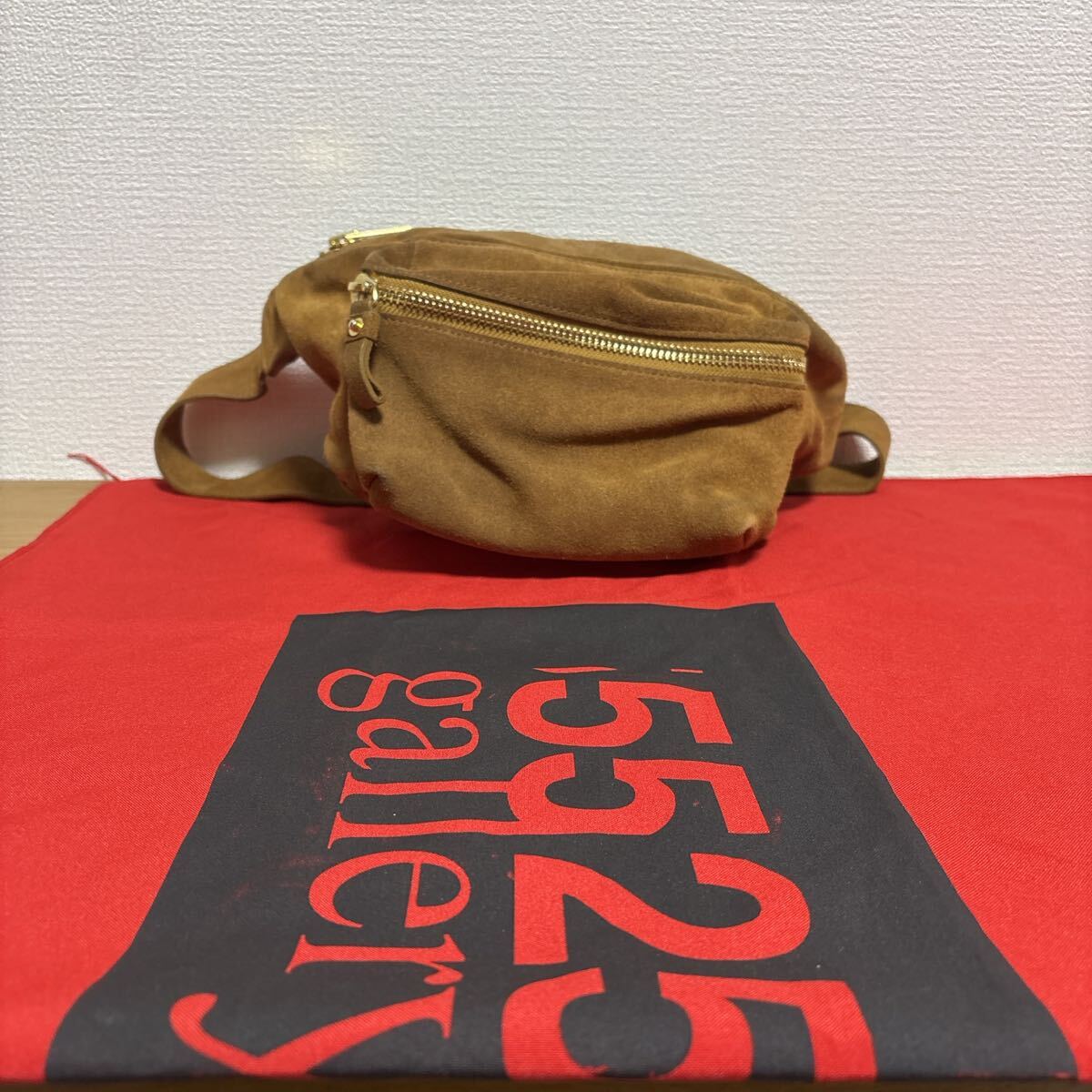 【入手困難★美品級】ポーター×5525コラボ　ウエストバッグ ボディバッグ スウェード PORTER CML 無地 ブラウン 