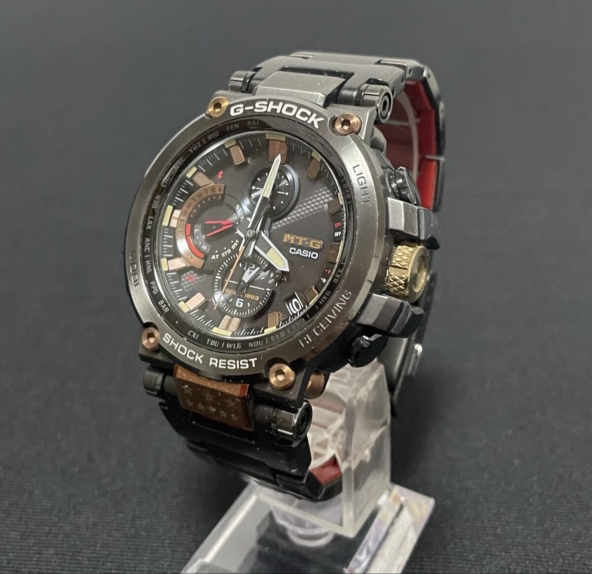 動作確認済 G-SHOCK MTG-B1000TF-1AJR Gショック MT-G MAGMA OCEAN Bluetooth 35周年 マグマオーシャン 電波ソーラ I0204