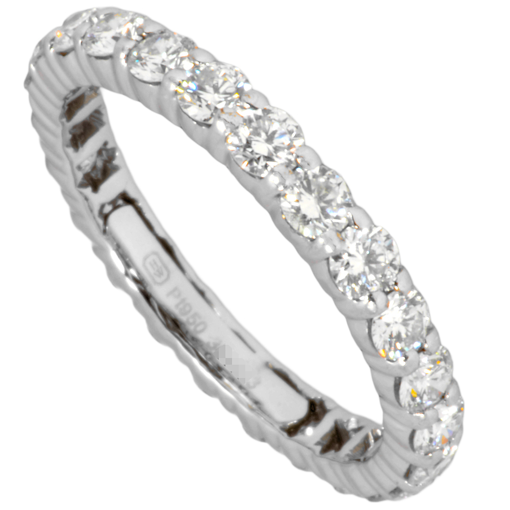 ハリーウィンストン HARRY WINSTON ラウンドカット プロングセット リング ダイヤモンド 約9号 Pt950 プラチナ フルエタニティ レディース