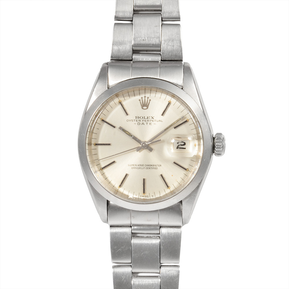 ロレックス ROLEX 1500 オイスター パーペチュアル デイト 腕時計 自動巻 シルバー文字盤 7桁 2番台 OH済 メンズ