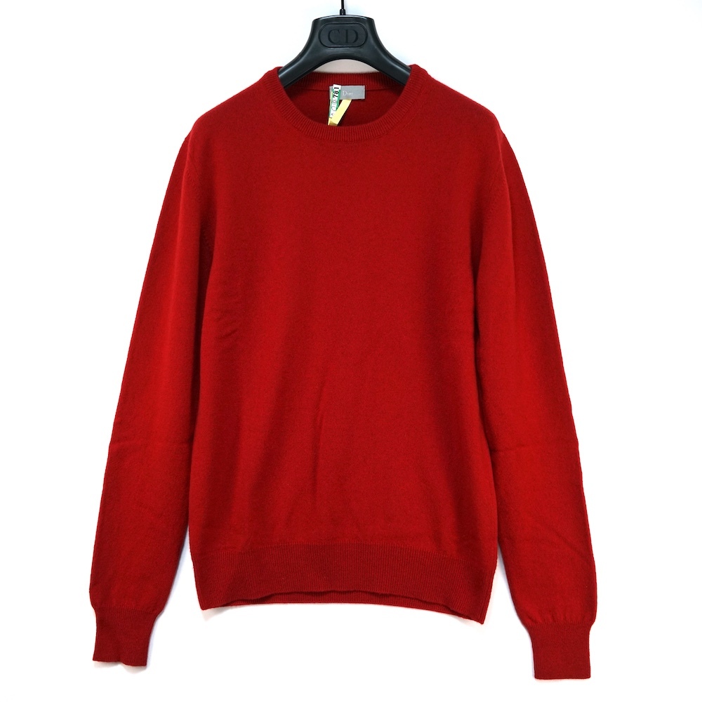 DIOR HOMME ディオールオム ハイゲージ カシミヤ クルーネック ニット トップス レッド Sサイズ 233M601AT571