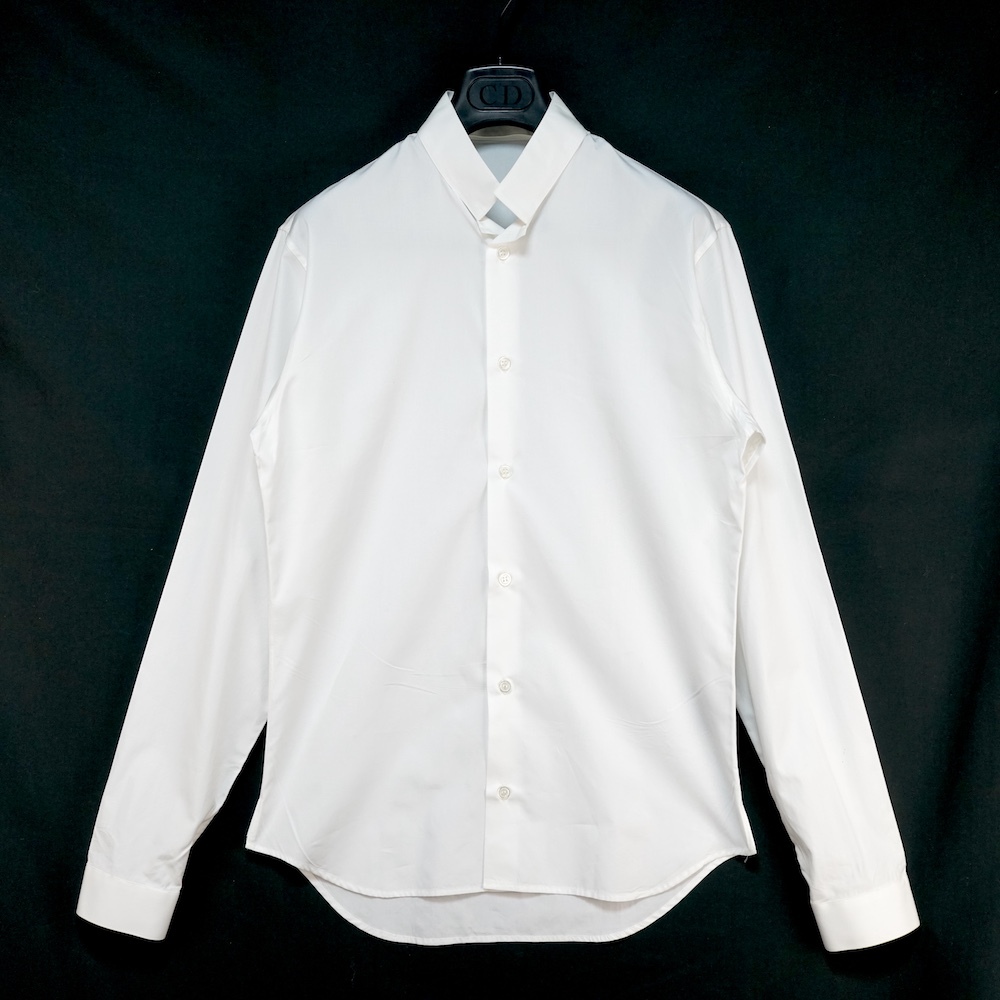 DIOR HOMME ディオールオム コットン ポプリン シャツ ドレスシャツ ホワイト 37サイズ 163C505A1581