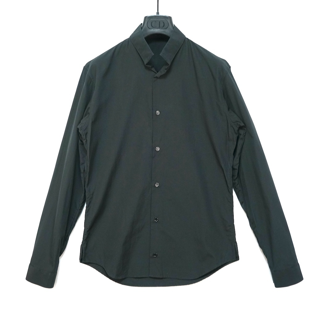 DIOR HOMME ディオールオム コットン ポプリン シャツ ドレスシャツ ブラック 37サイズ 163C5C5A1581