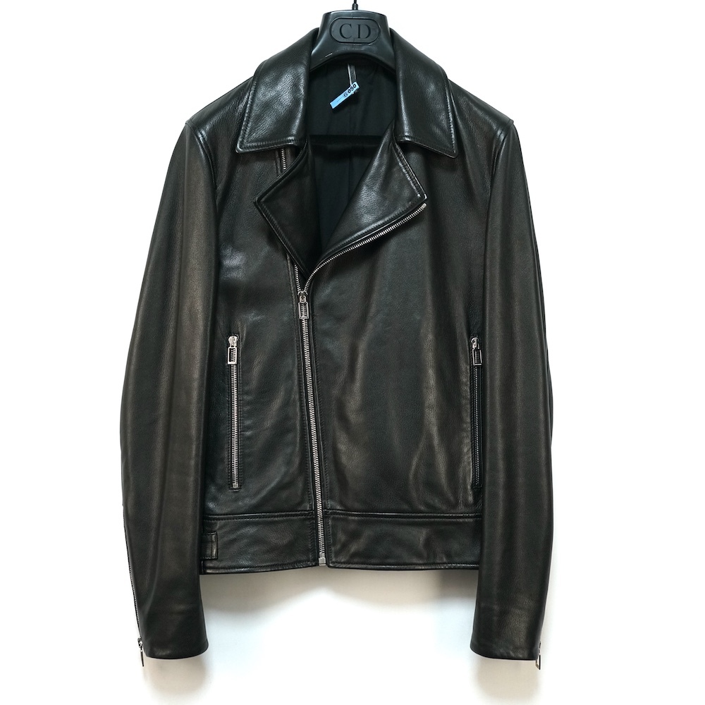 DIOR HOMME ディオール オム ラムレザー ダブルライダース ジャケット ブラック 44サイズ 333L465A0163