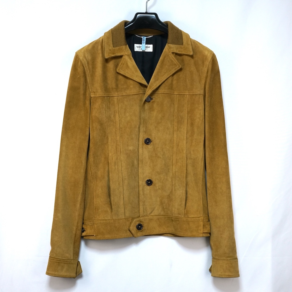 SAINT LAURENT PARIS サンローランパリ トラッパー スエード レザー ジャケット キャメル 42サイズ 361673 Y5GN1