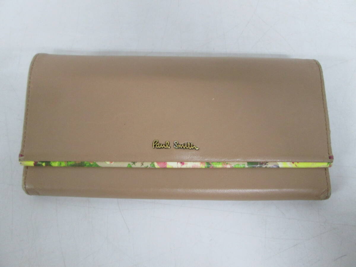 【0225n F2251】 Paul Smith ポールスミス 長財布 ベージュ レディース
