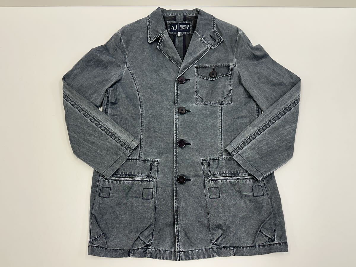 90's イタリア製 SIMIN T S.P.A ARMANI JEANS アルマーニジーンズ ジャケット Mサイズ ITALIY46 USA30 グレー系