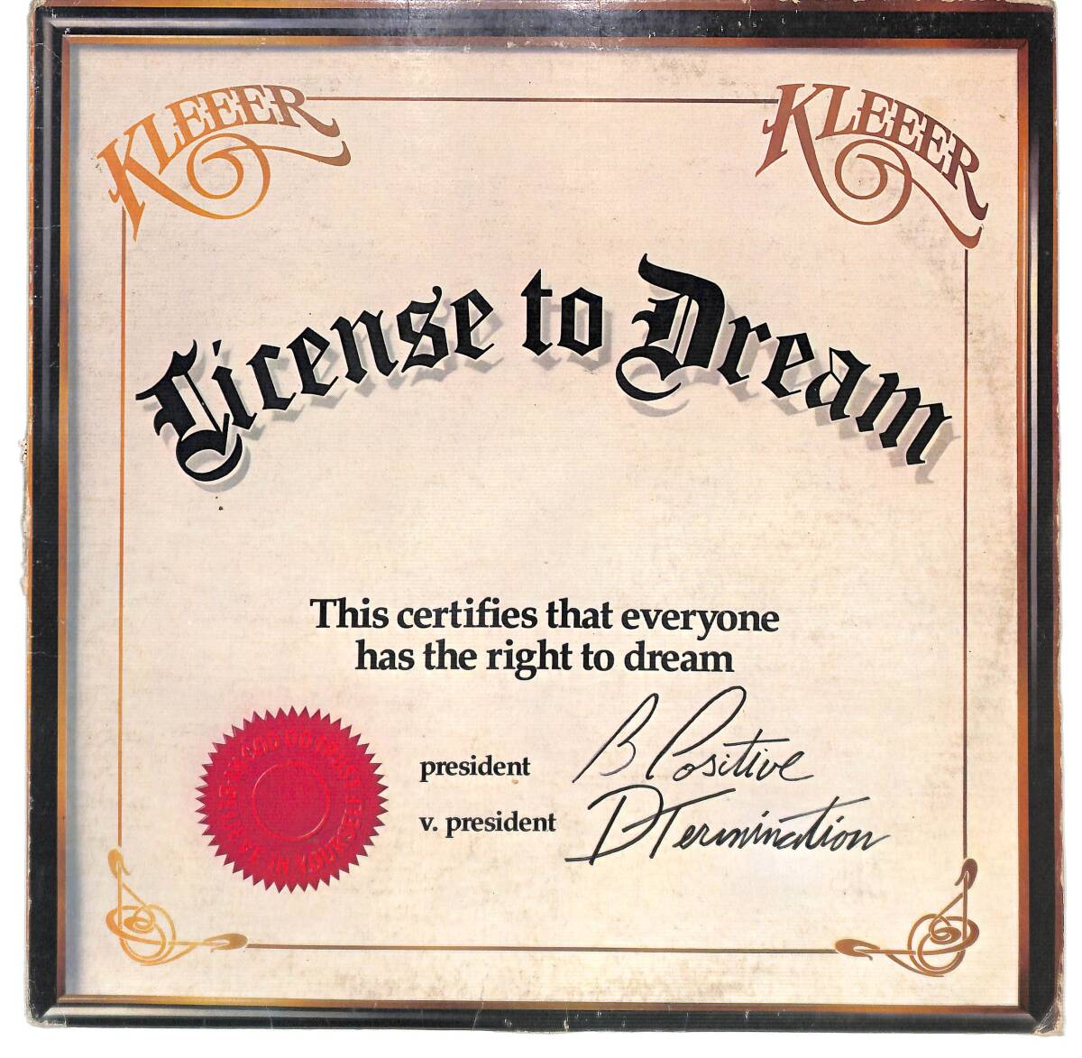 g9526/LP/米/ジャンク/Kleeer/License To Dream