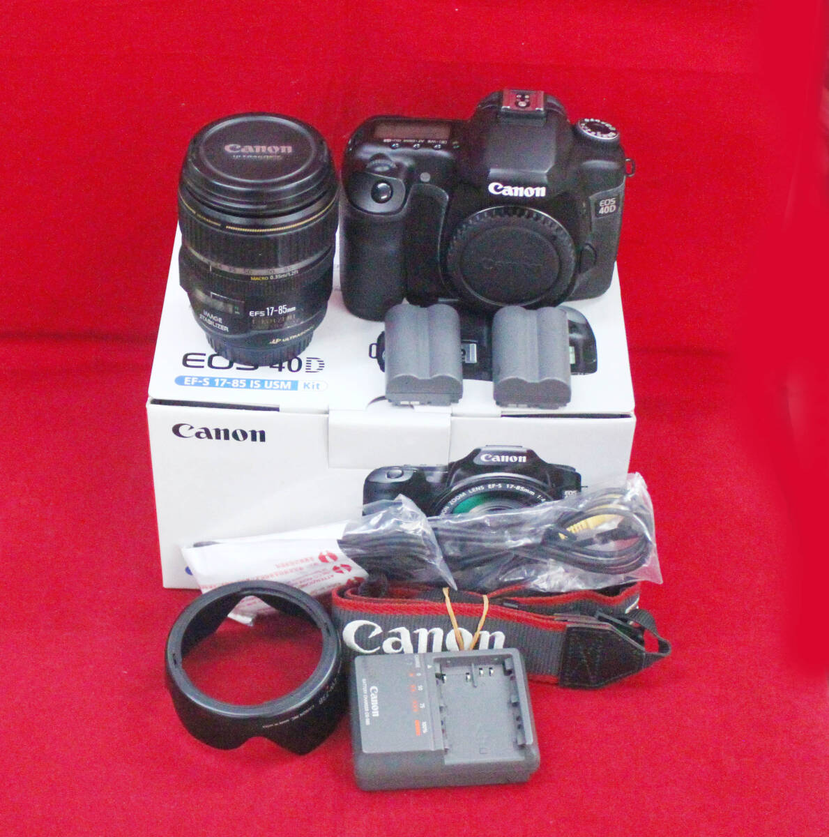 【美品】Canon EOS 40D EF-S 17-85mm IS USM Kit 元箱付 バッテリー2個 充電器付 動作確認済